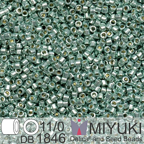 Korálky Miyuki Delica 11/0. Barva Duracoat Galvanized Sea Green DB1846 Balení 5g