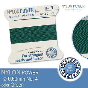 NYLON Power velmi pevná nit GRIFFIN síla nitě 0,60mm barva Green