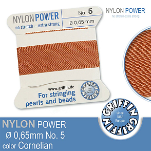 NYLON Power velmi pevná nit GRIFFIN síla nitě 0,65mm Barva Cornelian