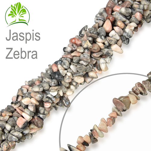 Návlek z tromlovaných kamenů balení 10g Jaspis Zebra