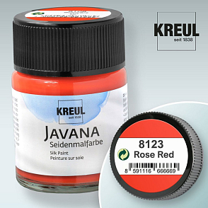 Barva na hedvábí JAVANA výrobce KREUL č.8123 Rose Red