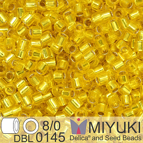 Korálky Miyuki Delica 8/0. Barva S/L Yellow DBL0145. Balení 5g.