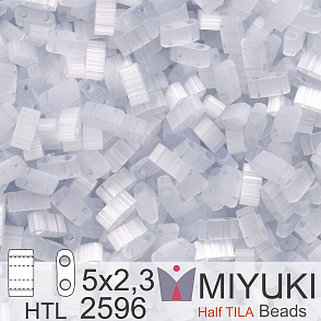 Korálky Miyuki Half Tila. Barva Silk Pale Light Grey HTL 2596. Balení 3g