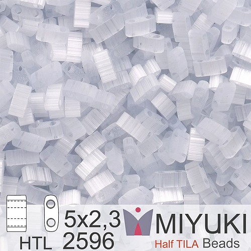 Korálky Miyuki Half Tila. Barva Silk Pale Light Grey HTL 2596. Balení 3g