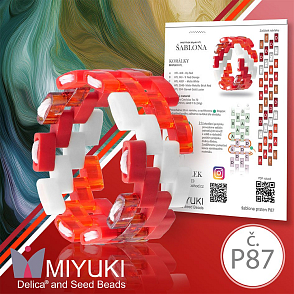 Rukodělná korálková stavebnice MIYUKI. Stavebnice prstenu BROKEN Line HTL  no. P87