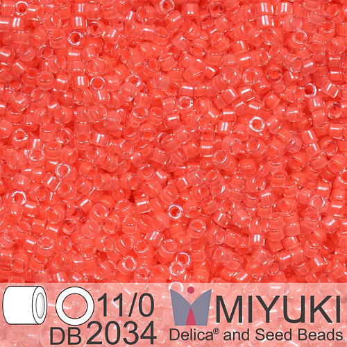 Korálky Miyuki Delica 11/0. Barva Luminous Flamingo DB2034. Balení 5g.