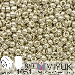Korálky Miyuki Round 8/0. Barva 1051 Galv Silver . Balení 5g