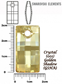 SWAROVSKI 6696 URBAN Pendant barva CRYSTAL GOLDEN SHADOW velikost 30mm.