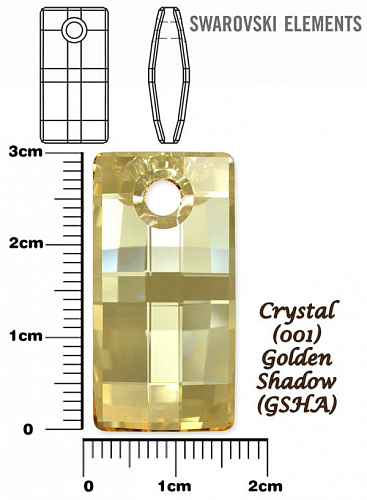 SWAROVSKI 6696 URBAN Pendant barva CRYSTAL GOLDEN SHADOW velikost 30mm.
