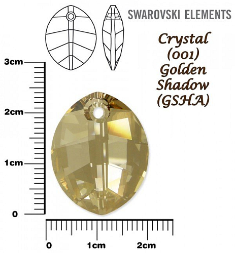 SWAROVSKI Pure Leaf Pendant barva CRYSTAL GOLDEN SHADOW velikost 23mm.