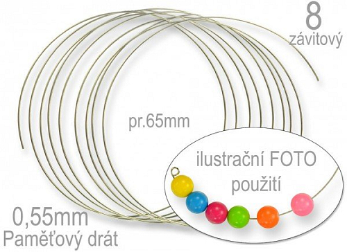 PAMĚŤOVÝ DRÁT 8-závitový průměr 65mm. Síla drátu 0,55mm