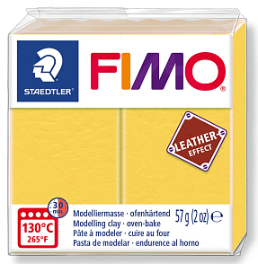 FIMO LEATHER efekt barva ŠAFRÁNOVÁ ŽLUTÁ č.109 balení  57g