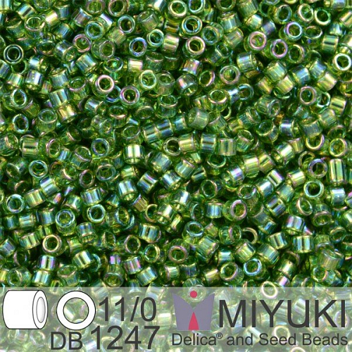 Korálky Miyuki Delica 11/0. Barva Tr Olive AB DB1247. Balení 5g