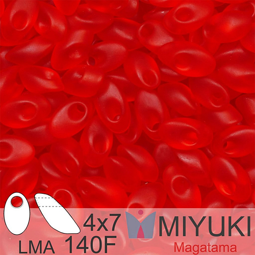 Korálky MIYUKI tvar Long MAGATAMA velikost 4x7mm. Barva LMA-140F Matte Transparent Red Orange. Balení 5g.