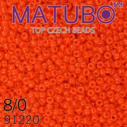 Korálky MATUBO™ mačkané rokajlové korálky. Velikost 8/0 (3,1mm). Barva 91220 ČERVENÝ OPÁL. Balení 10g.