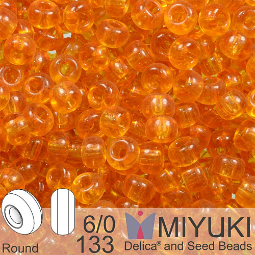 Korálky Miyuki Round 6/0. Barva 133 Tr Topaz. Balení 5g