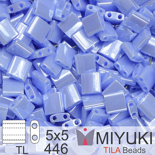 Korálky MIYUKI tvar TILA BEADS velikost 5x5mm. Barva TL 446 Opaque Light Periwinkle Luster. Balení 5g.