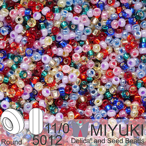 Korálky Miyuki Round 11/0. Barva Rainbow Mix 5012. Balení 5g.