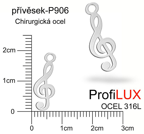 Přívěsek Chirurgická Ocel ozn-P906 HOUSLOVÝ Klíč velikost  19x7mm. Řada přívěsků ProfiLUX