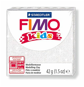 Modelovací hmota Fimo kids 42g BÍLÁ se třpytkami č.052