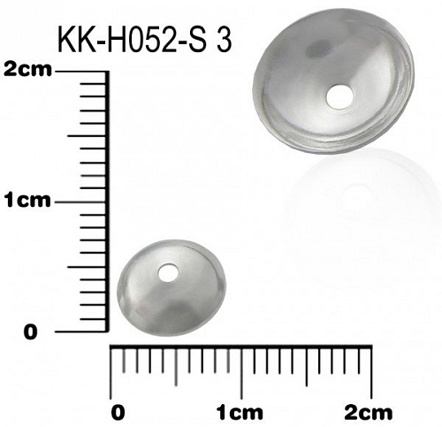 KAPLÍK  ozn.-KK-H052-S 3. Velikost pr.8,0mm výška 2,7mm. Barva stříbrná.