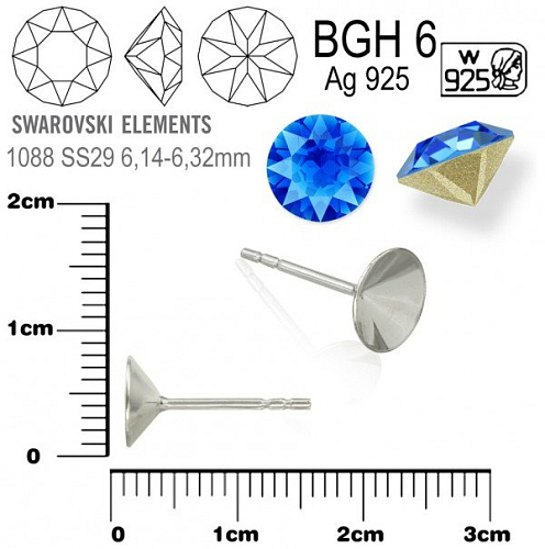 NÁUŠNICE puzeta ozn. BGH 6. Materiál STŘÍBRO AG925.váha 0,30g.