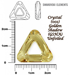 SWAROVSKI ELEMENTS Cosmic Triangle 4737 barva CRYSTAL (001) GOLDEN SHADOW (GSHA) velikost 20mm. 