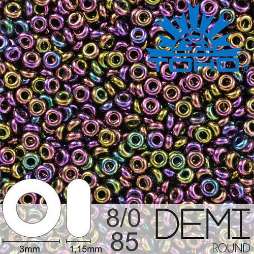 Korálky TOHO Demi Round 8/0. Barva 85 Metallic Iris Purple. Balení 5g.
