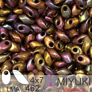 Korálky MIYUKI tvar Long MAGATAMA velikost 4x7mm. Barva LMA-462 Metallic Dark Bronze . Balení 5g.
