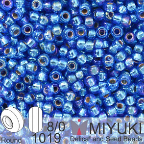 Korálky Miyuki Round 8/0. Barva 1019 S/L Sapphire AB . Balení 5g