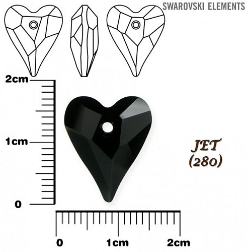 SWAROVSKI Wild Heart Pendant barva JET (280) velikost 17mm