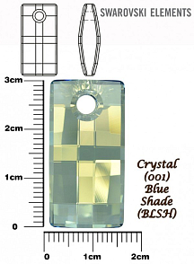 SWAROVSKI 6696 URBAN Pendant barva CRYSTAL BLUE SHADE velikost 30mm.