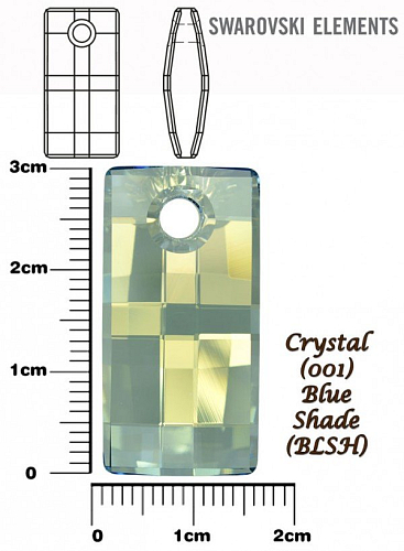 SWAROVSKI 6696 URBAN Pendant barva CRYSTAL BLUE SHADE velikost 30mm.