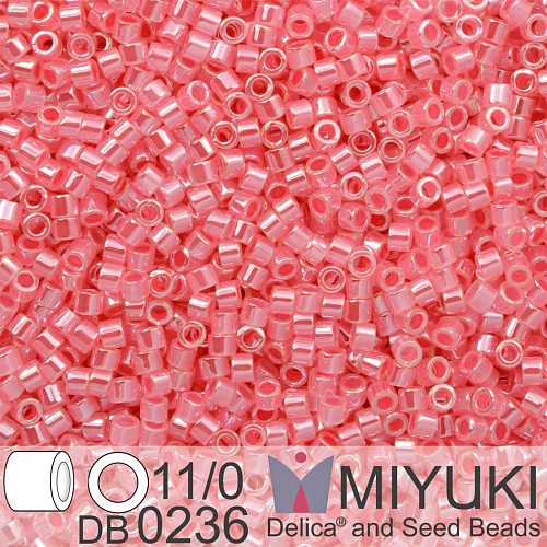 Korálky Miyuki Delica 11/0. Barva Carnation Pink Ceylon  DB0236. Balení 5g
