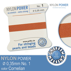 NYLON Power velmi pevná nit GRIFFIN síla nitě 0,35mm barva Cornelian