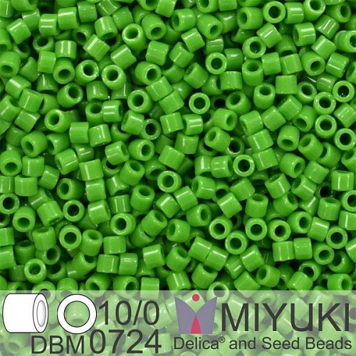 Korálky Miyuki Delica 10/0. Barva Op Green  DBM0724. Balení 5g.