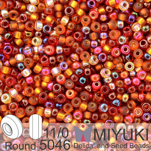 Korálky Miyuki Round 11/0. Barva Cranberry Harvest Mix 5046. Balení 5g.