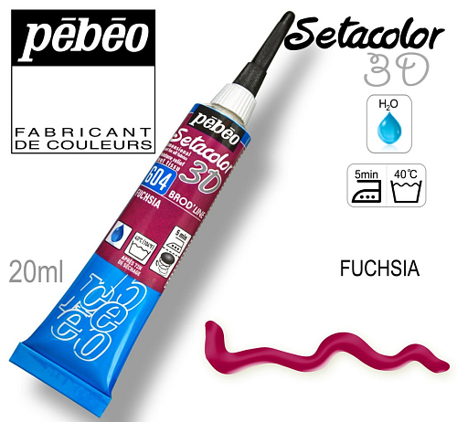 Kontura 3D SETACOLOR. Výrobce Pebeo. Barva 604 FUCHSIA