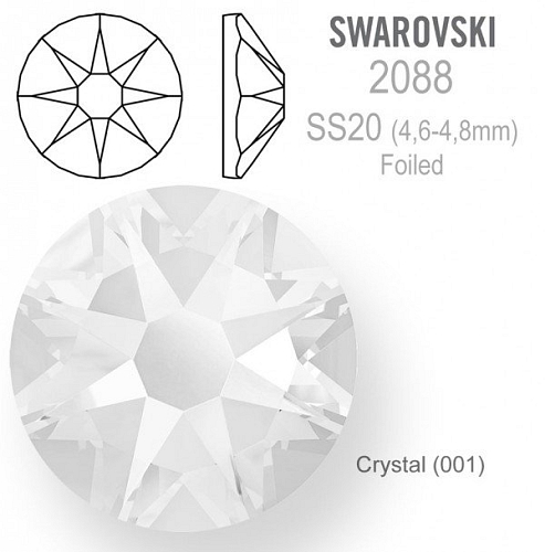 SWAROVSKI 2088 XIRIUS FOILED velikost SS20 barva Crystal 