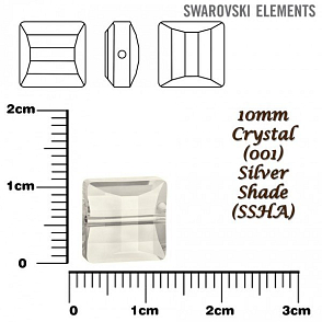 SWAROVSKI Stairway BEAD 5624 barva CRYSTAL SILVER SHADE velikost 10mm.