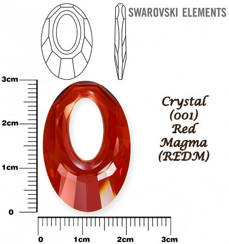 SWAROVSKI HELIOS Pendant barva CRYSTAL RED MAGMA velikost 30mm.