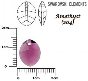 SWAROVSKI Pure Leaf Pendant barva Amethyst velikost 14mm.