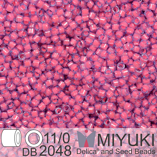 Korálky Miyuki Delica 11/0. Barva Luminous Pink Taffy  DB2048. Balení 5g.