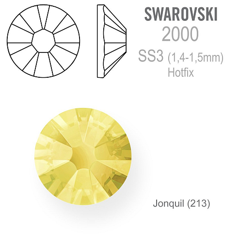 SWAROVSKI XILION rose HOT-FIX velikost SS3 barva  JONQUIL 