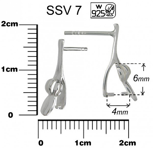 NÁUŠNICE ozn.SSV 7. Materiál STŘÍBRO AG925.váha 0,55g.