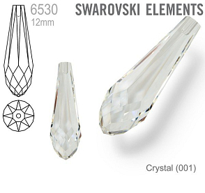 SWAROVSKI 6530 Pure Drop Pendant velikost 12mm. Barva Crystal 