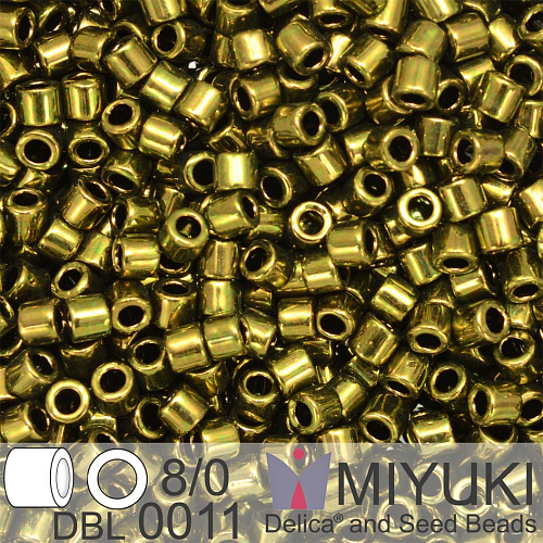 Korálky Miyuki Delica 8/0. Barva Metallic Olive DBL0011. Balení 5g.