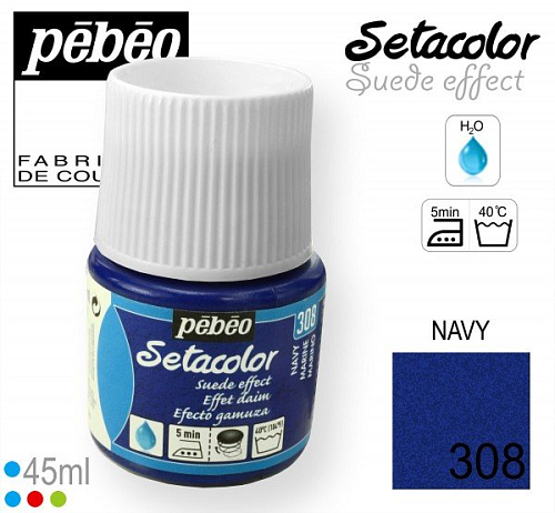 Barva na Textil SETACOLOR Suede Pebeo. barva č. 308 NAVY. Balení 45ml.