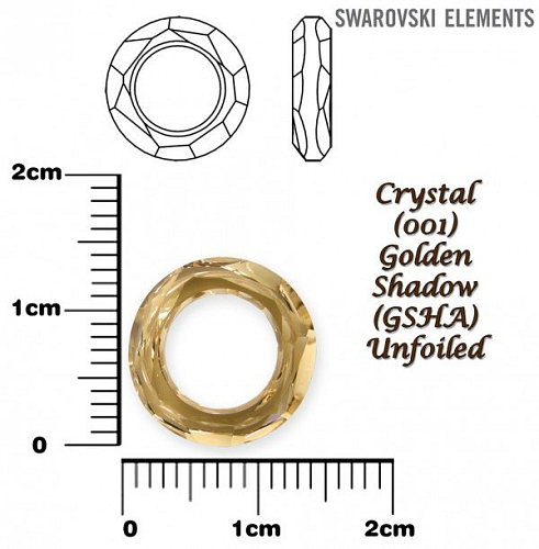 SWAROVSKI ELEMENTS Cosmic Ring barva CRYSTAL (001) GOLDEN SHADOW (GSHA)) velikost 14mm.