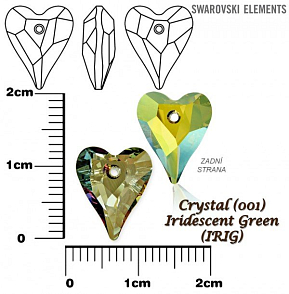 SWAROVSKI Wild Heart Pendant barva Crystal Iridescent Green velikost 12mm. 
